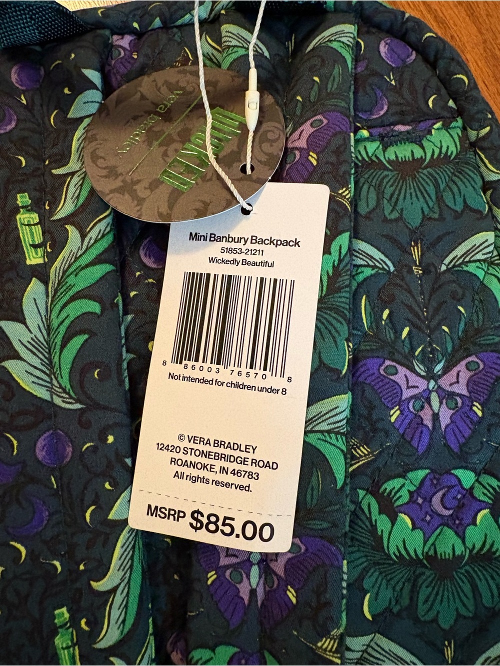 Wicked x Vera Bradley Mini Branbury Backpack - Picture 2 of 5